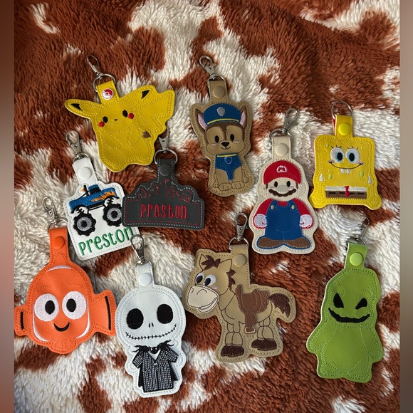 Colorful Cartoon Character Keychains for Kids